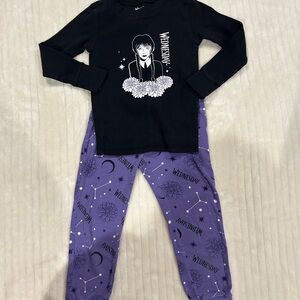 Old Navy Wednesday Adams Black and Purple Kids Pajama Set